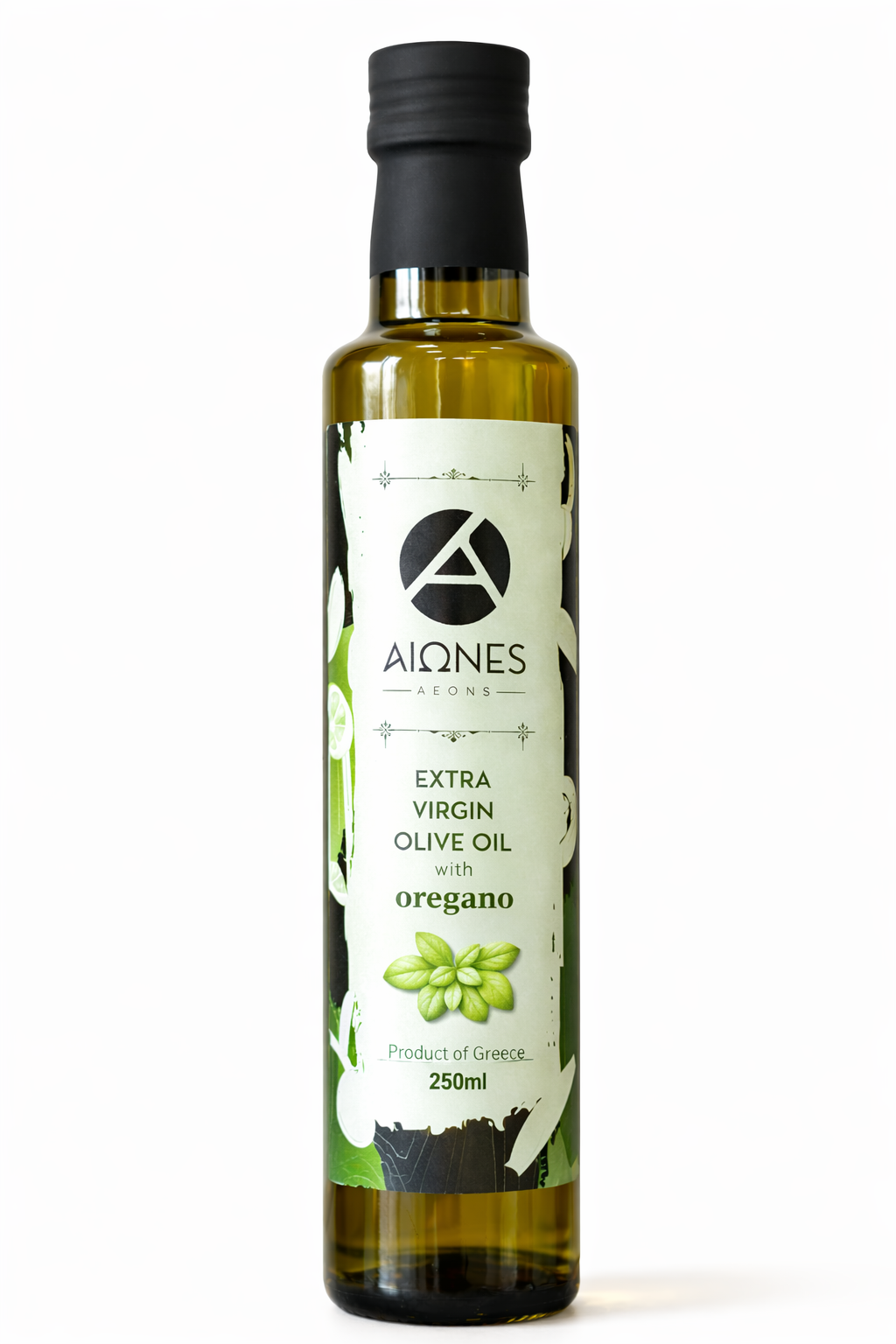 AEONS oregano infused extra virgin olive oil 250ml bottle